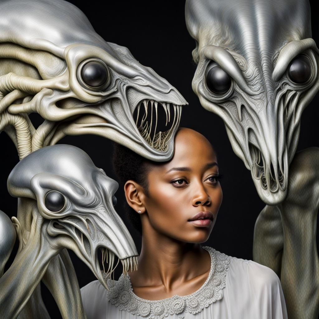 Surreal Alien Restaurant Celebration: Hyperrealistic Photogr...
