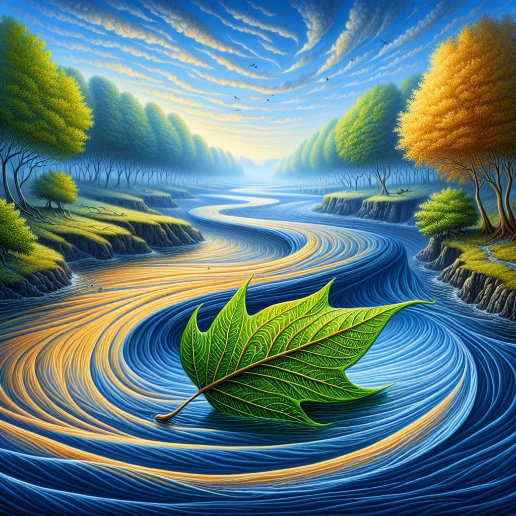 A Leaf's Journey from River to the Sea