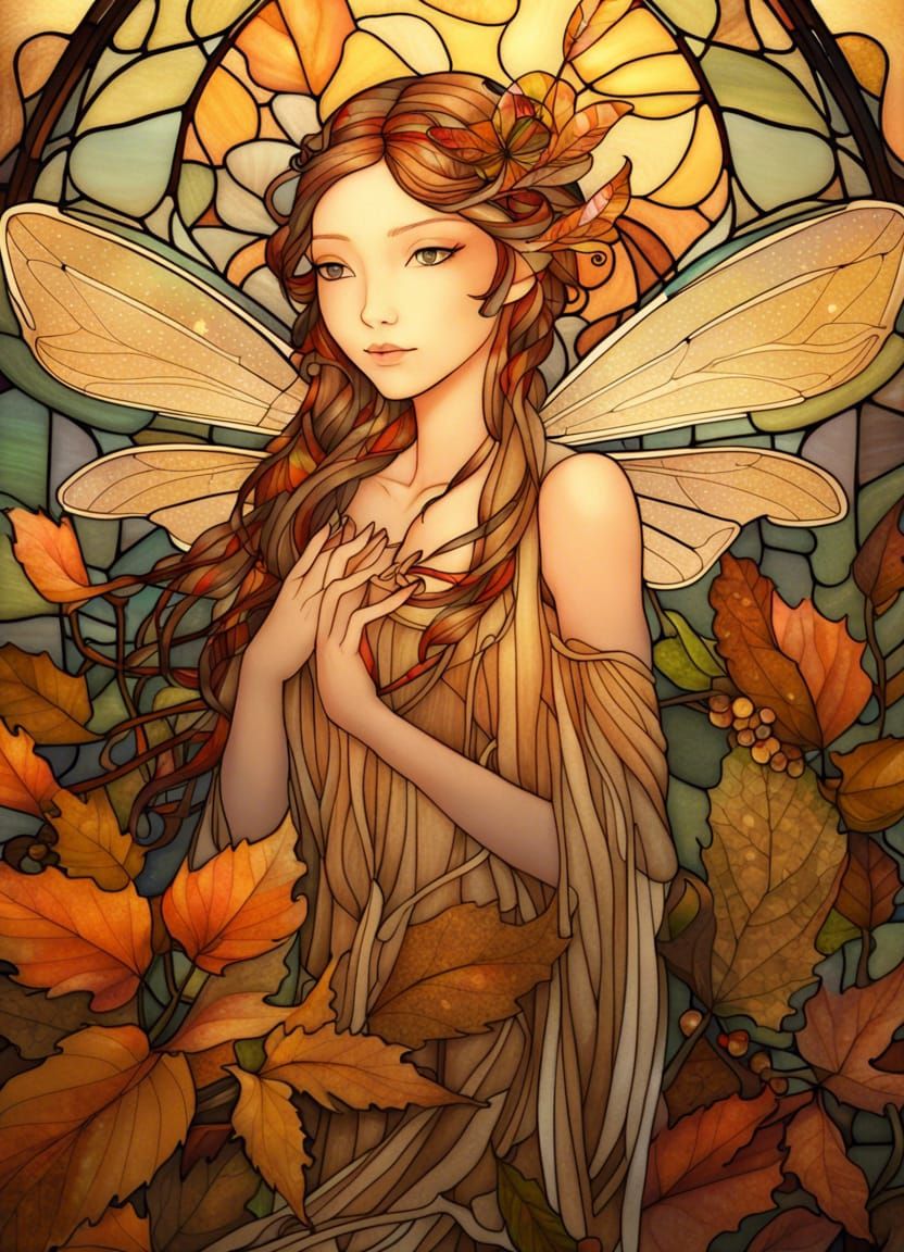 Autumn faerie (stained glass) 2