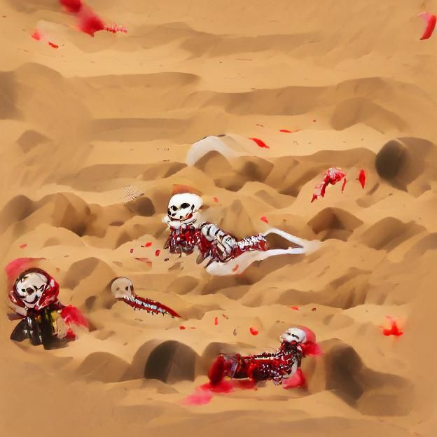 Bloody Skeleton Doomed in Quicksand Hell
