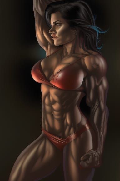 Muscular Latina Comic Book Art
