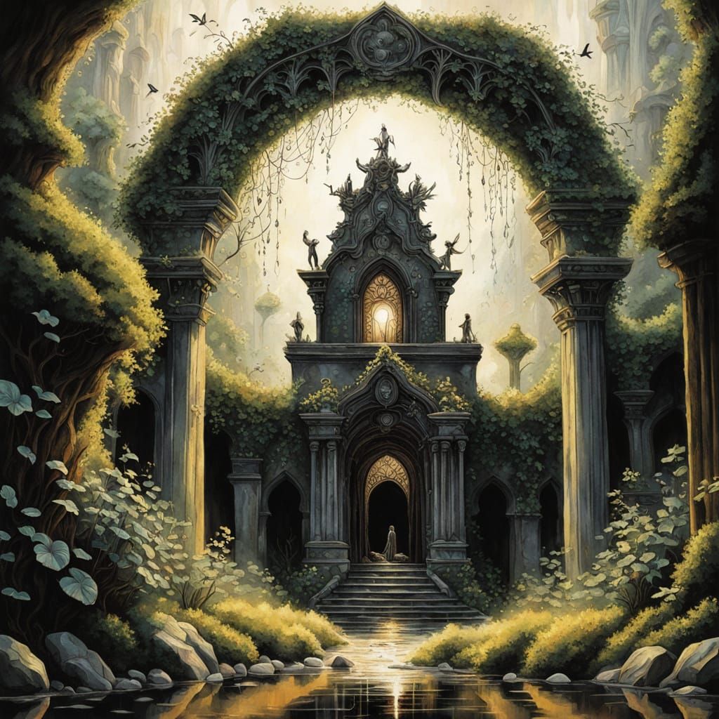 Ethereal Encounter in an Ancient Stone Well