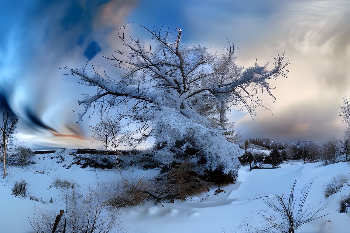 Stunning Winter Landscape Under a Vivid Blue Sky