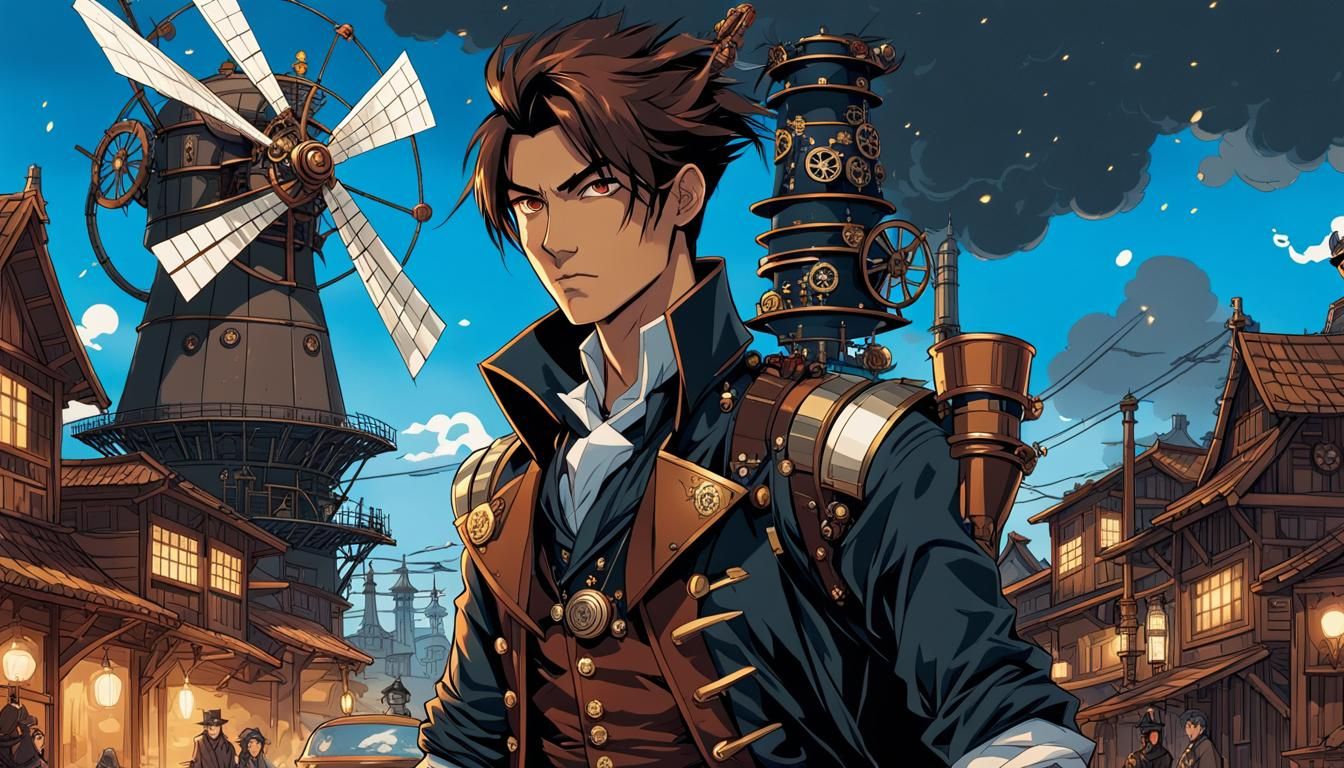 Ink Drawing Art - Anime man