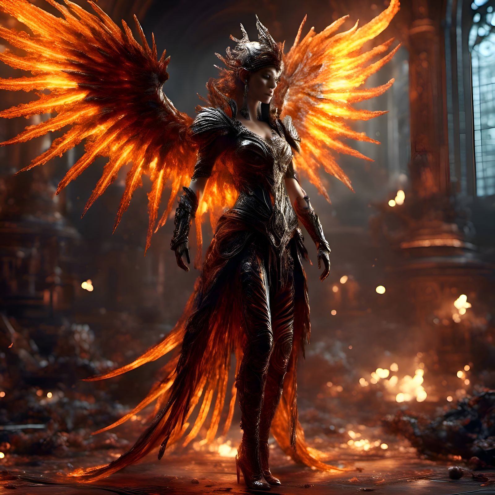 Angel with Wings of Fire