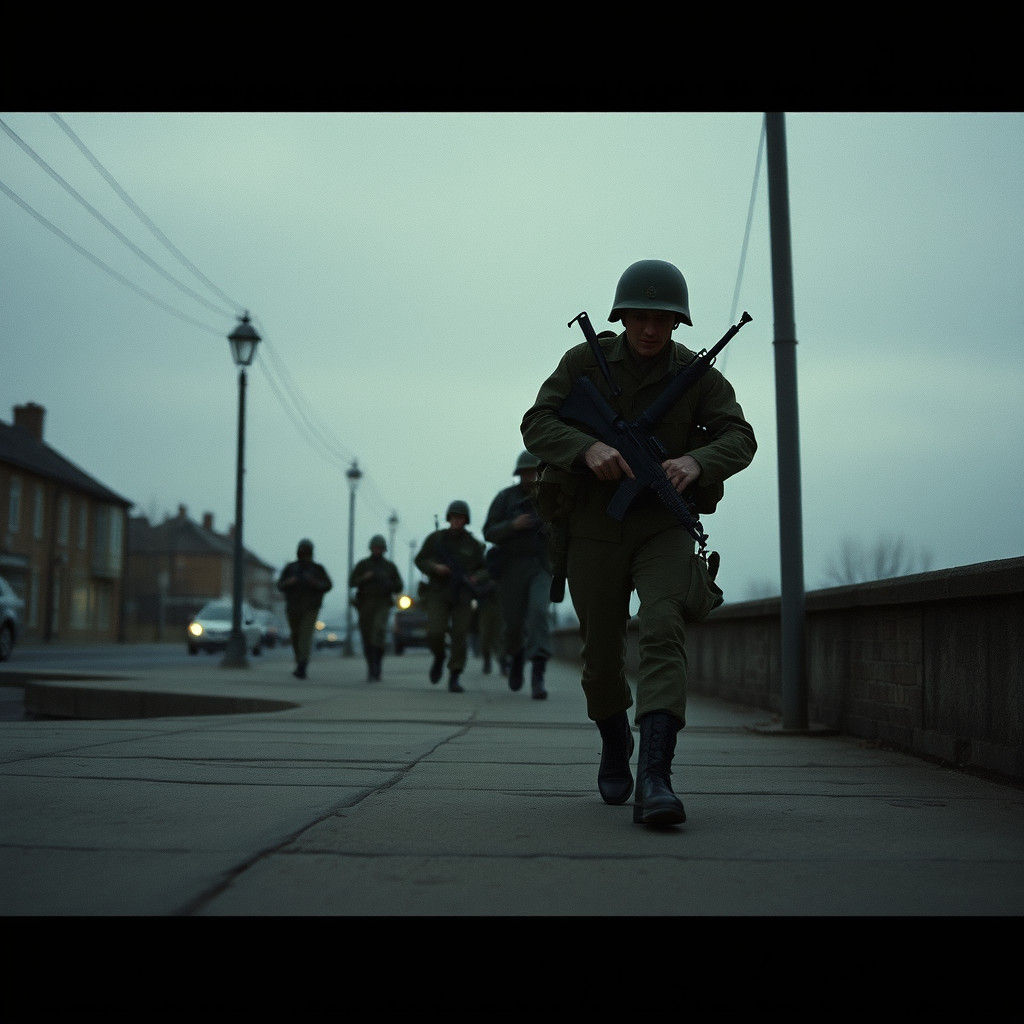 Dramatic War Scene with Cinematic Lighting