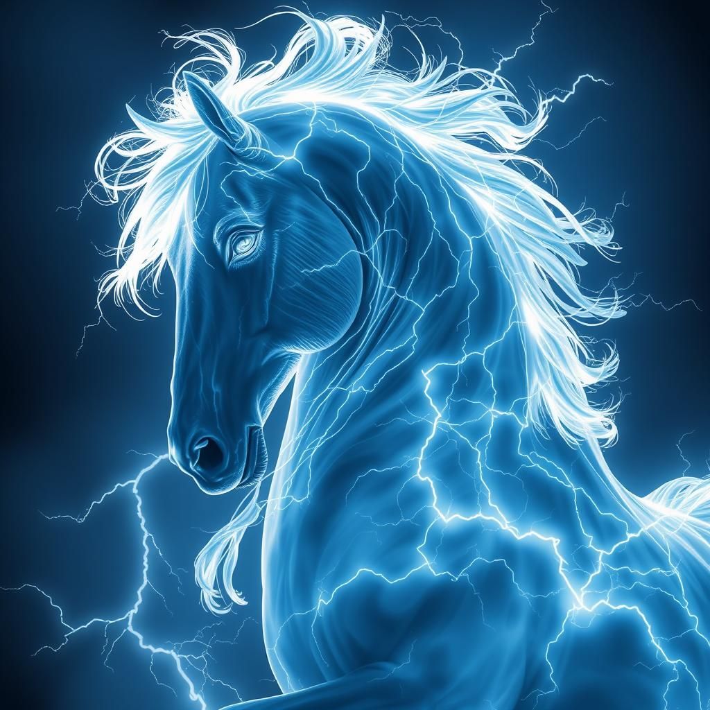 Majestic Lightning Horse in Cinematic Digital Art Style