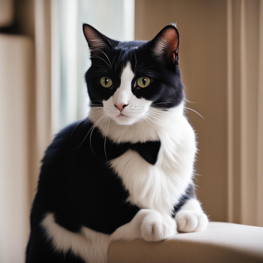 Elegant Tuxedo Cat Portrait