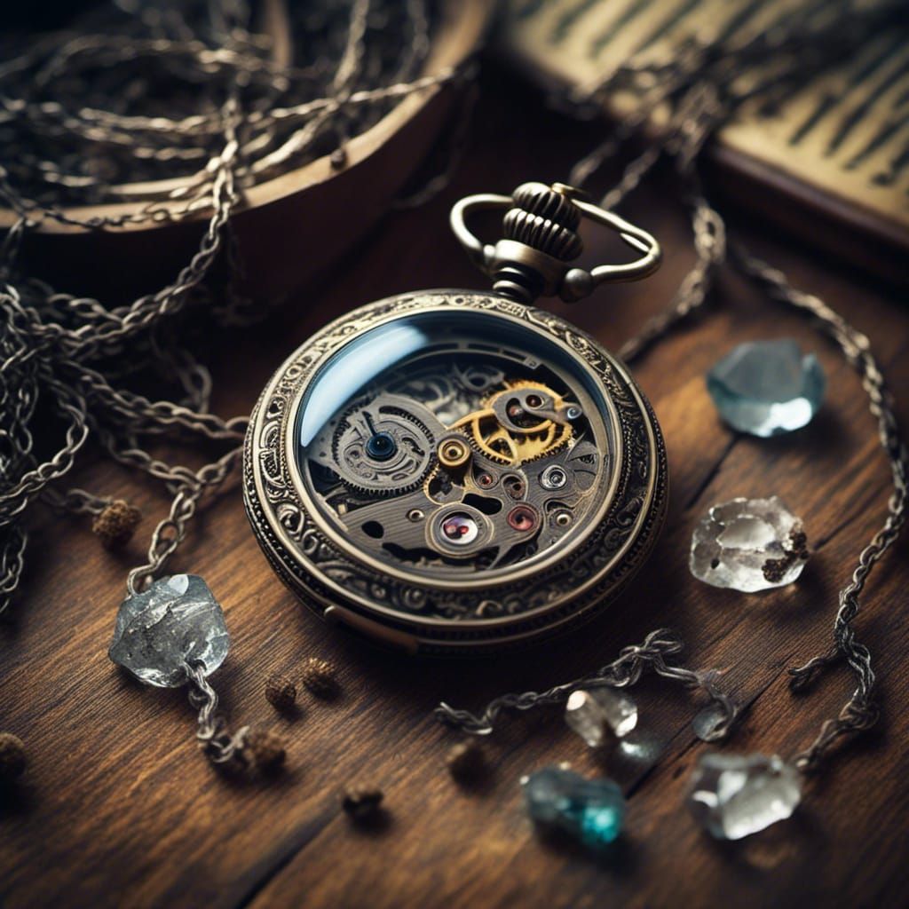 Macro Photograph of a Broken Victorian Pocket Watch