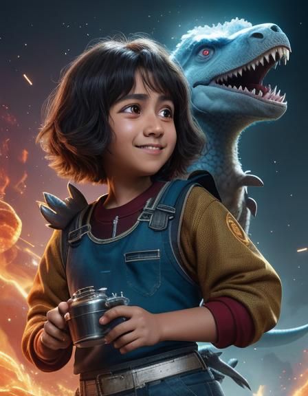 Little Witch Creates Grandpa Dinosaur in Magic Lab