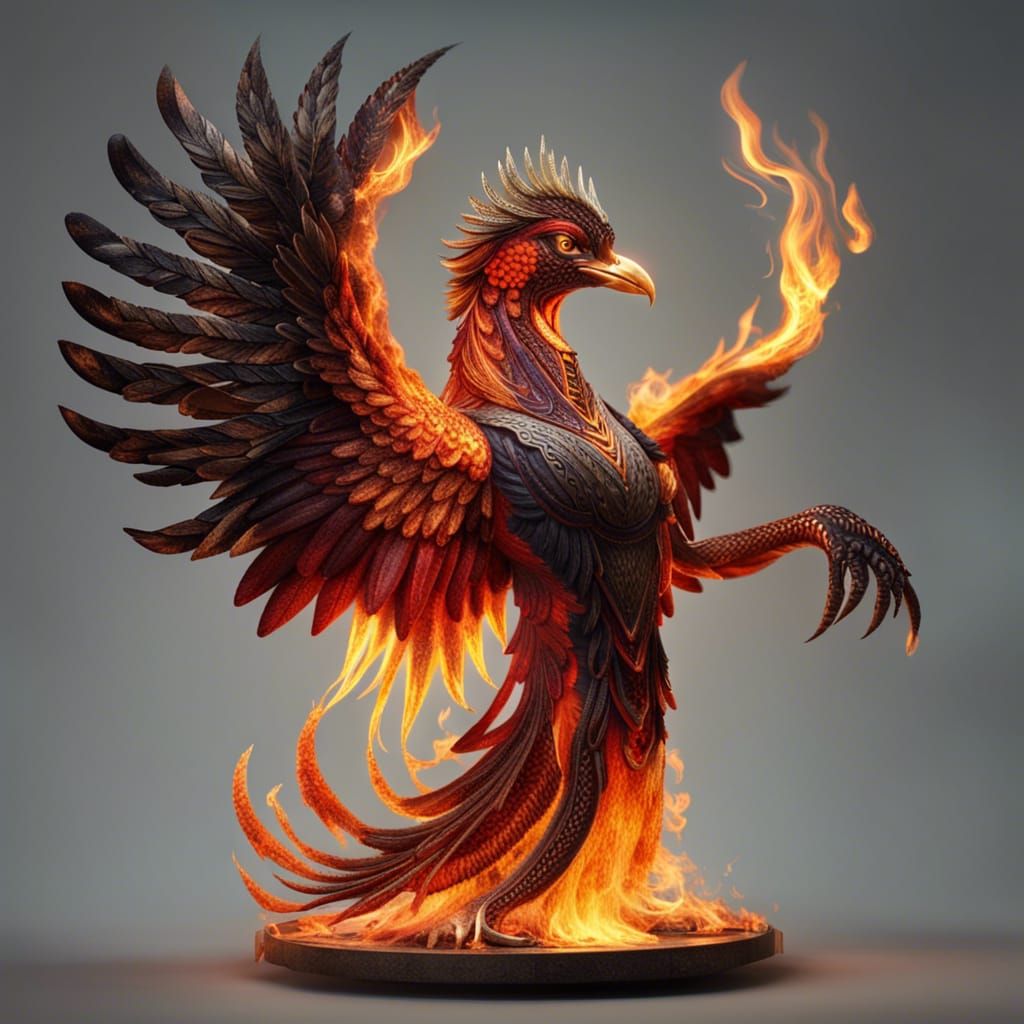 Fiery Phoenix Rising from the Ashes