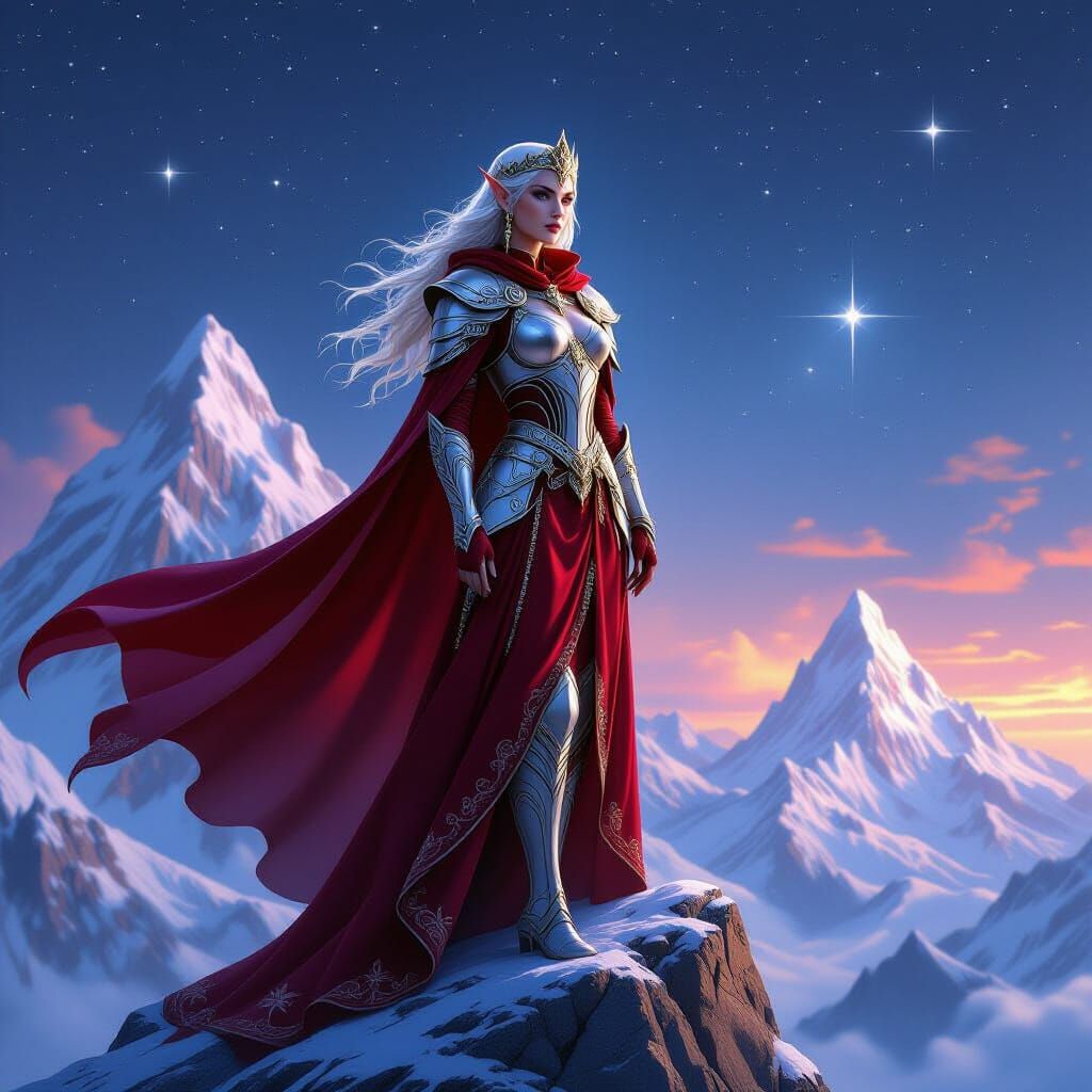 Regal Elven Queen on Crystalline Peak