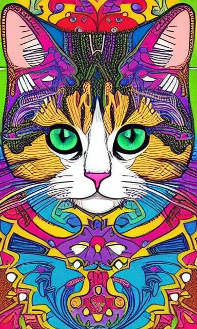 Detailed Digital Illustration of a Boss Cat