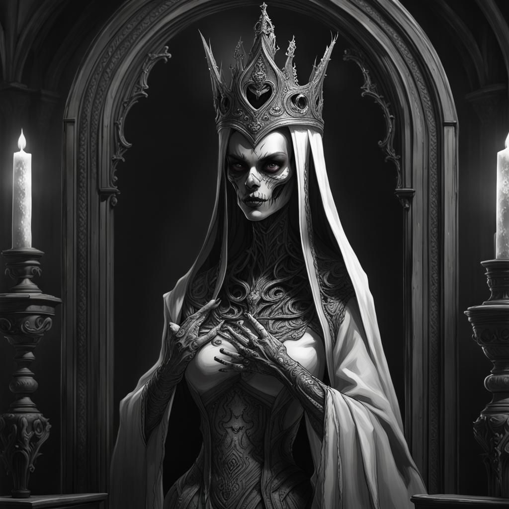 Undead Princess Portrait in Gothic Horror Style