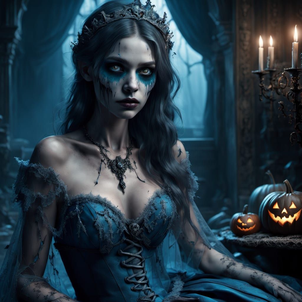 Eerie Cinderella in a Haunted Ballroom