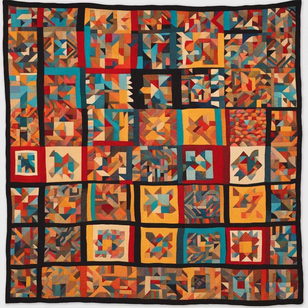 Vibrant Navajo-Inspired Quilt in Traditional and Contemporar...