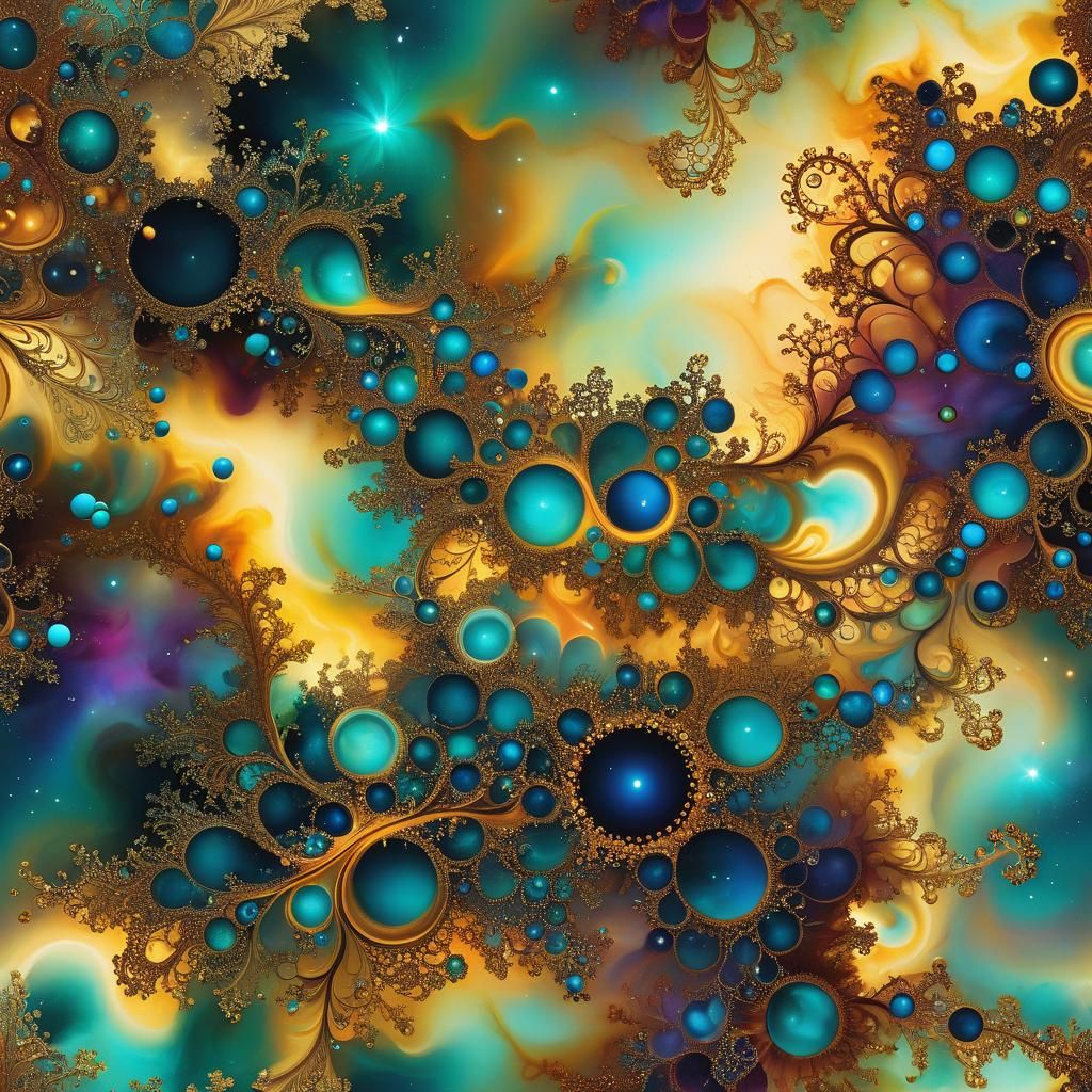 Binary Code Dream in Alcohol Ink Style