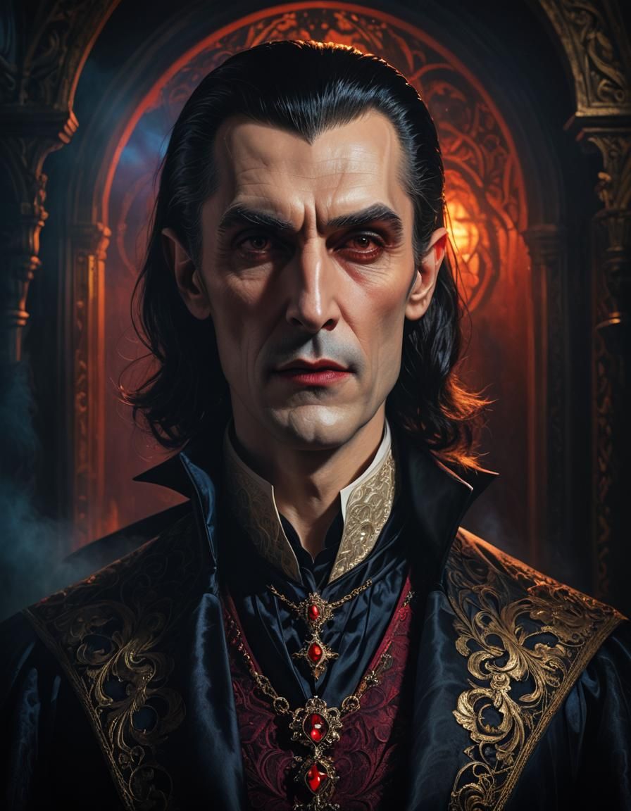 Detailed Portrait of Count Dracula as Concept Art