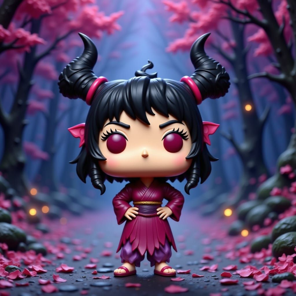 Nezuko Funko Pop Figure in Japanese Forest