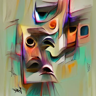 Abstract Geometric Face Portrait