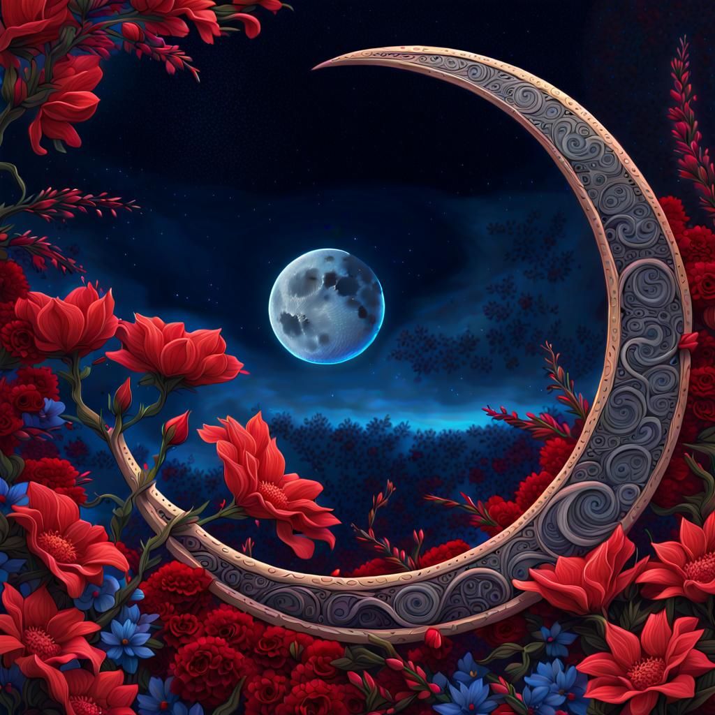 Surreal Lunar Fantasy in Digital Painting Style