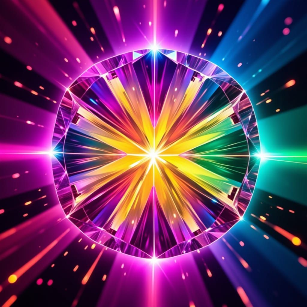 Vibrant Geometric Shapes in Neon Colors