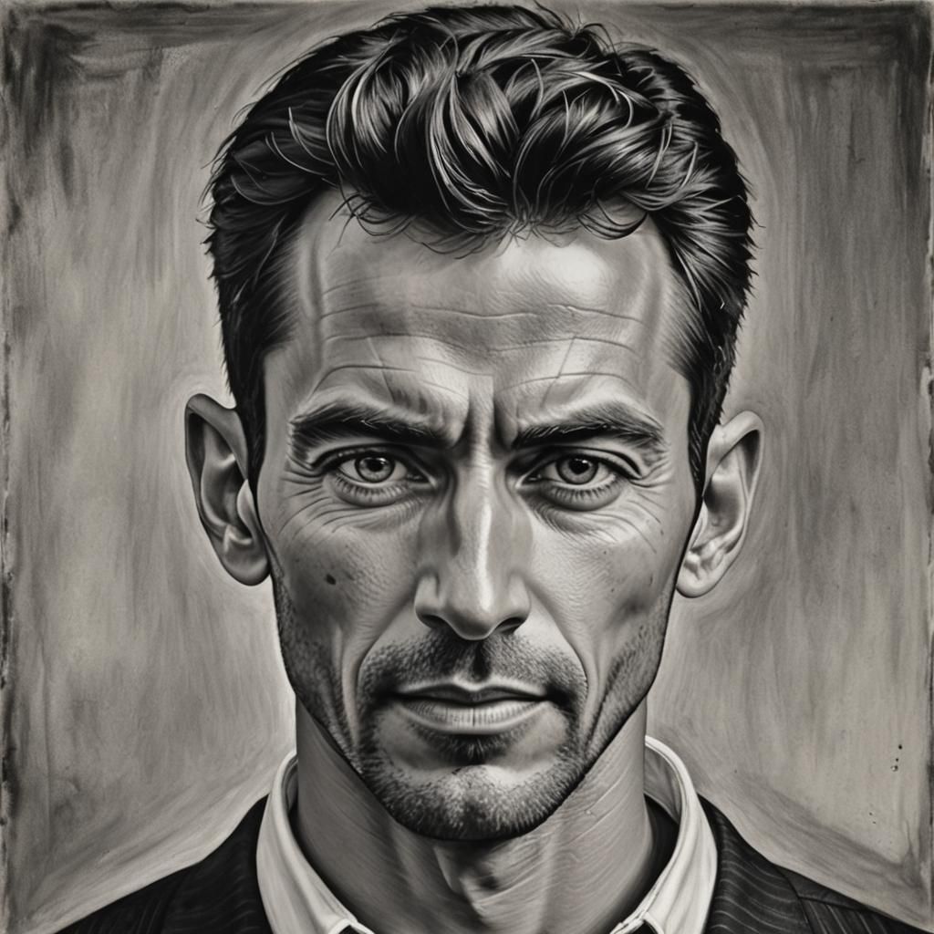 Hyperrealistic Charcoal Portrait in Vintage Style