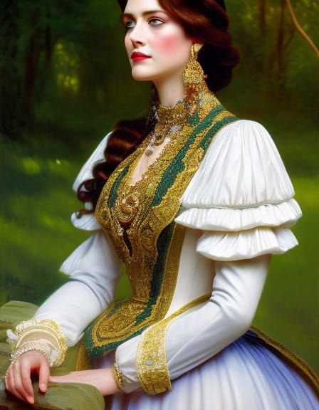 Victorian Beauty Portrait in Detailed Studio Lighting