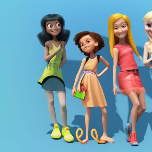 Pixar Style Girls in 3D Digital Art
