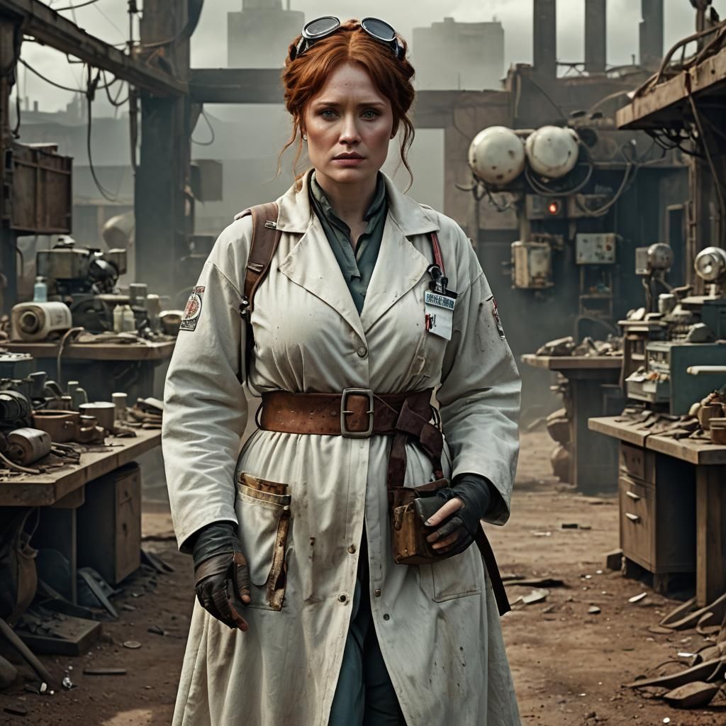Wasteland Doctor Portrait in Matte Painting Style