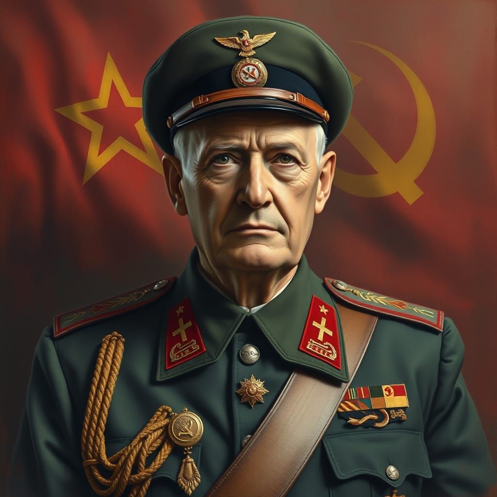 Soviet General Portrait in Realistic Style