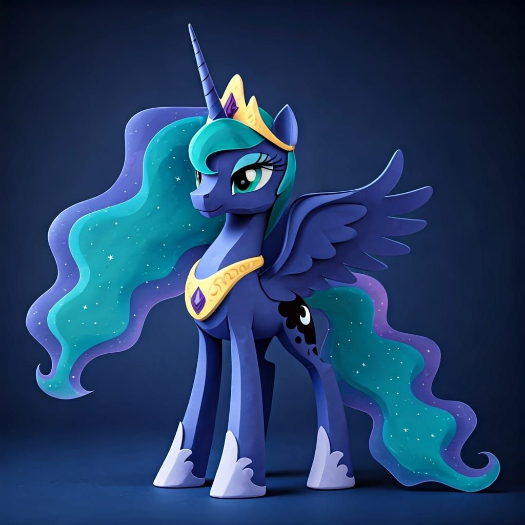 Princess Luna Origami Papercraft in 8K Resolution
