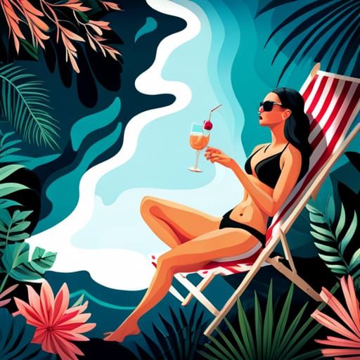 Woman and swimming pool