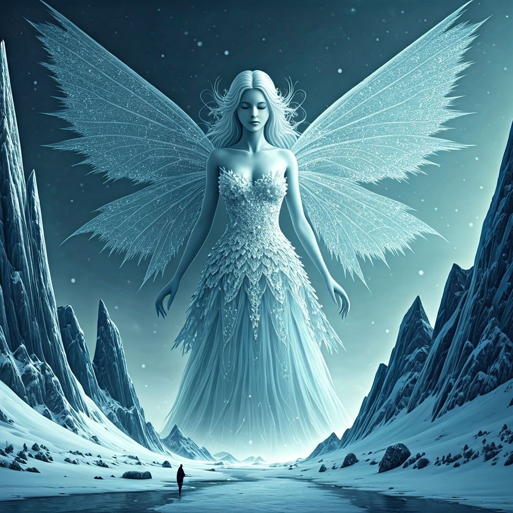 Ice Fairy in Winter Wonderland: Fantasy Art