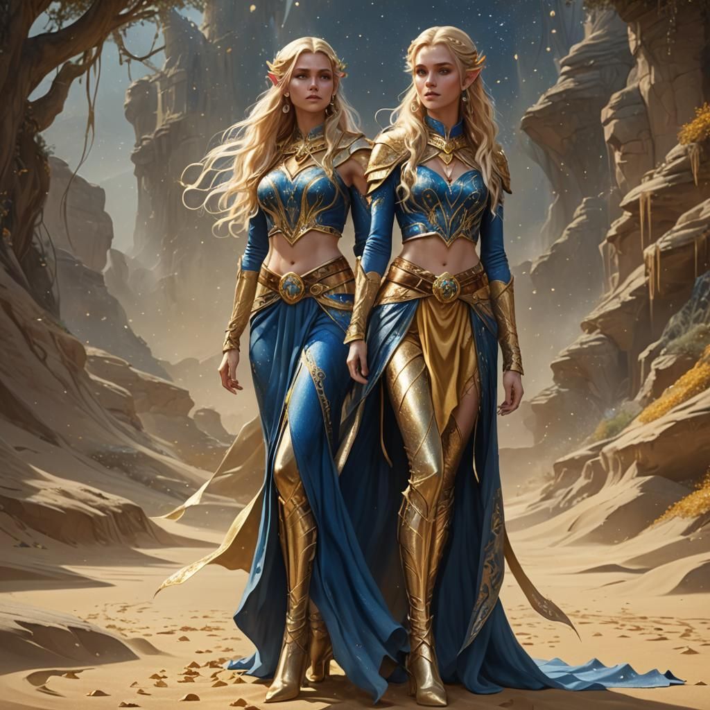 Fantasy Elf Portrait in Art Nouveau Style