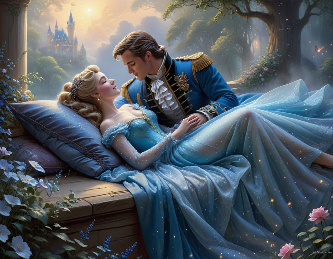 Ethereal Sleeping Beauty Awakens to Prince's Kiss