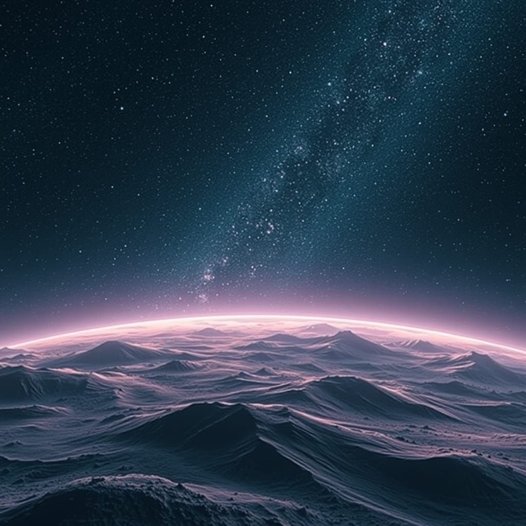 Cosmic Night on Alien Planet: Astral Illustration