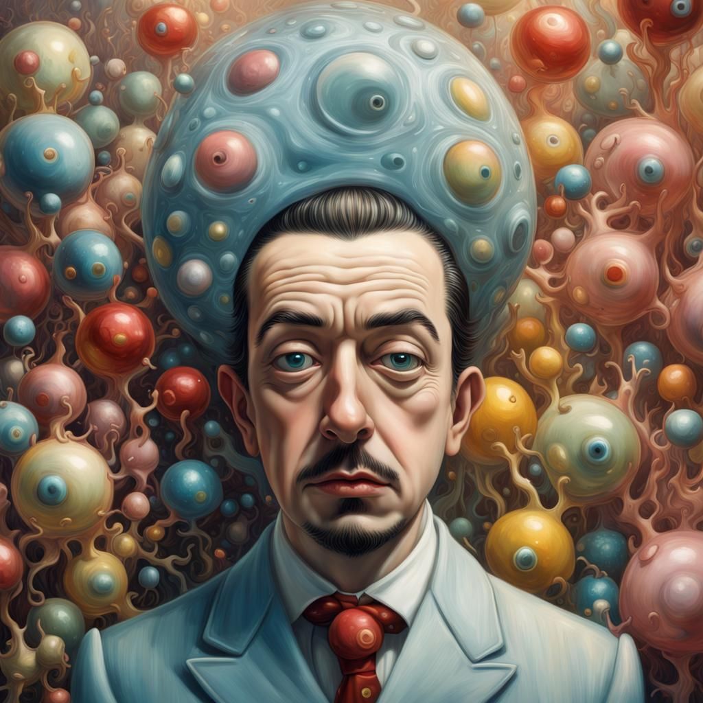 Hyperreal Thinking Man in Dreamlike Surrealism