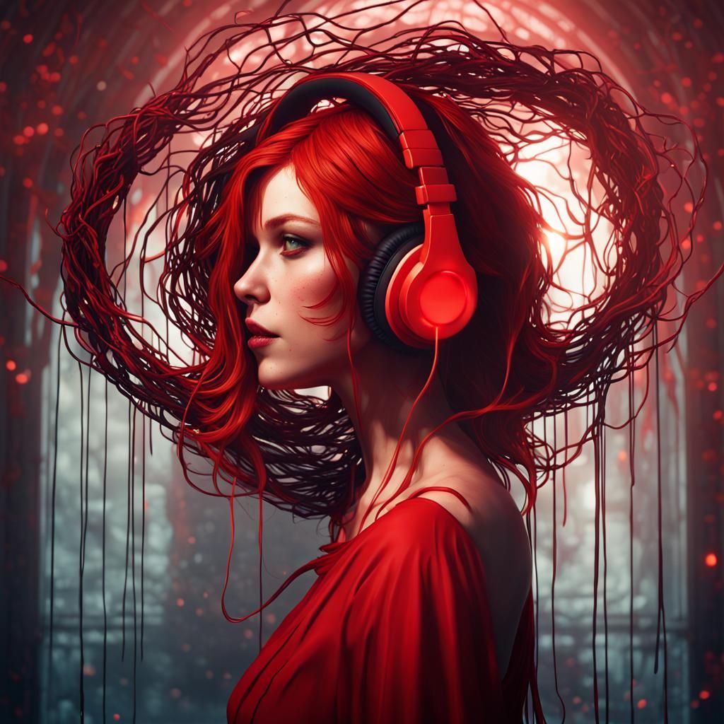 Eldritch Girl Before Shadow Portal, Hyperdetailed Dark Fanta...