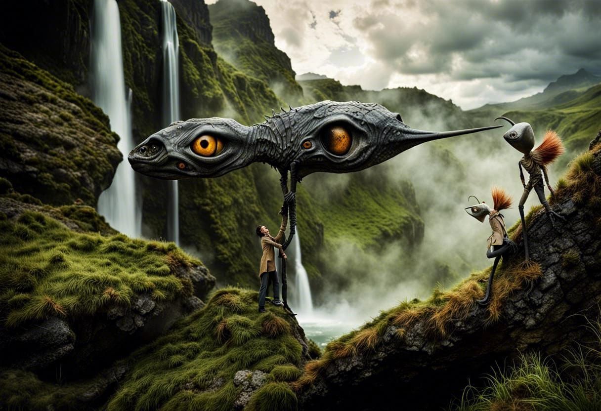 Exotic Aliens Celebrate in Surreal Restaurant