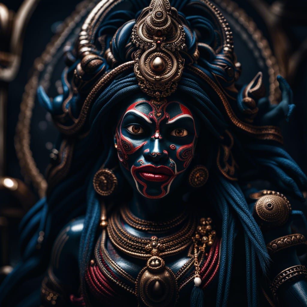 Fierce Goddess Kali in Hyperrealistic Style