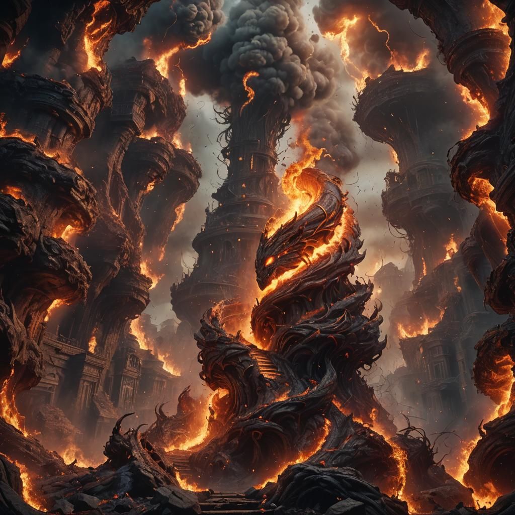 Spectacular Fire Tornado Concept Art