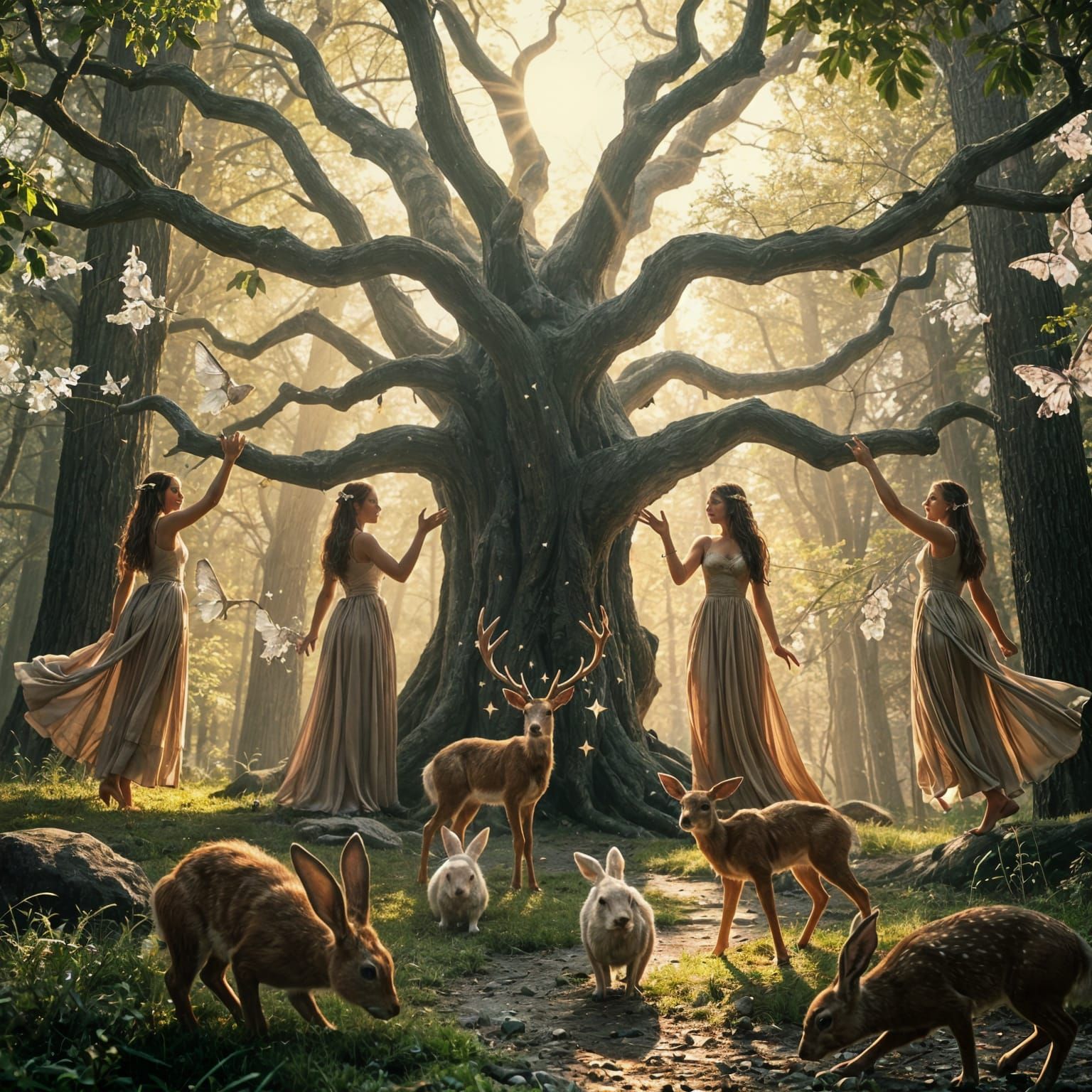 Tree of Life Scene in Hyperdetailed Photorealistic Style