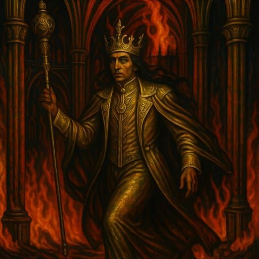 PORTRAIT SYMBOLIST FANTASY enchanted noble escaping from nig...