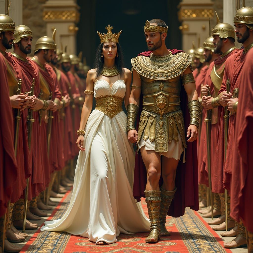 Cleopatra and Caesar: A Royal Entrance