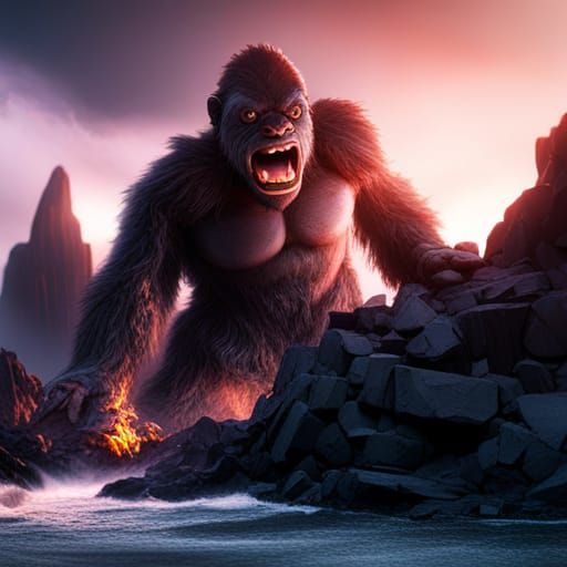 King Kong Gate Fire: Detailed Matte Painting