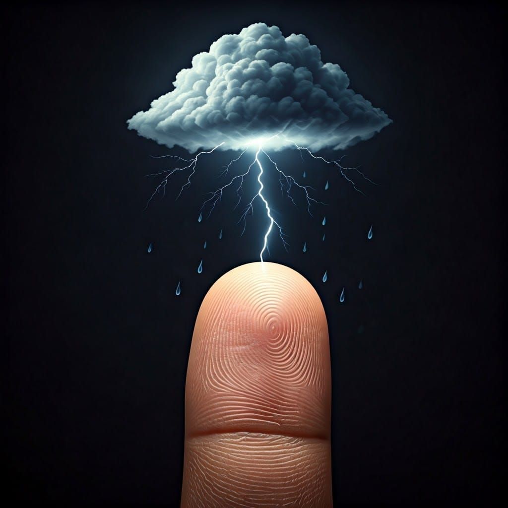 A thunderclould on the finger