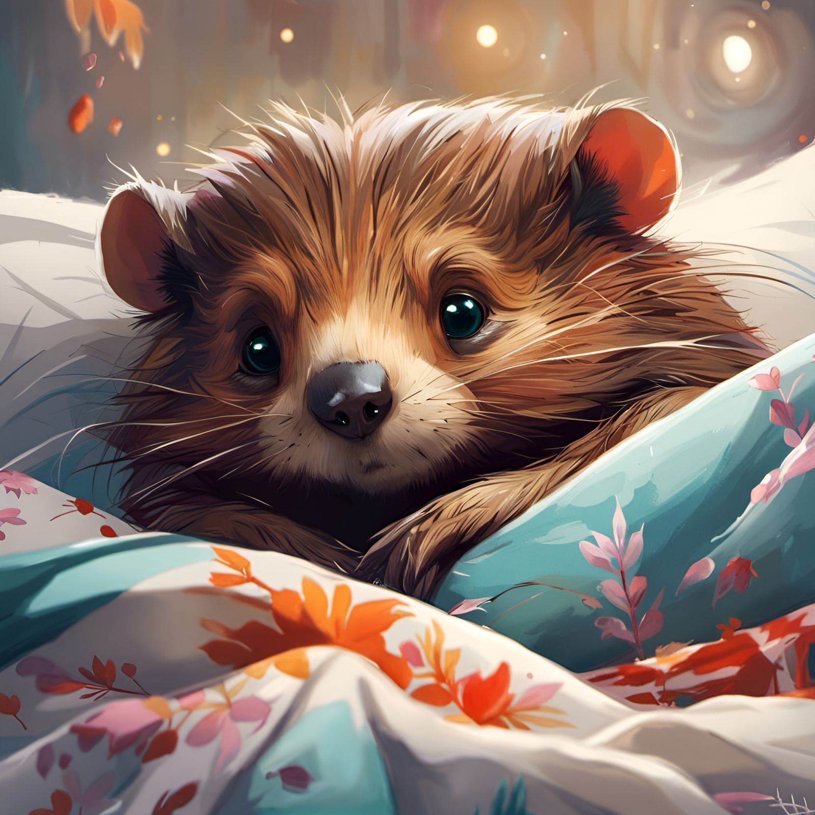 Sad Beaver Portrait in Pixar Style