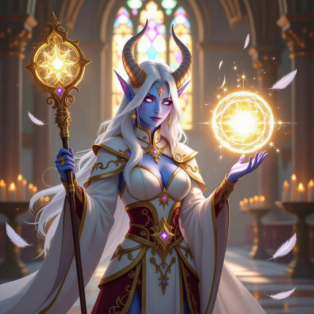 Radiant Draenei Priestess in Grand Cathedral