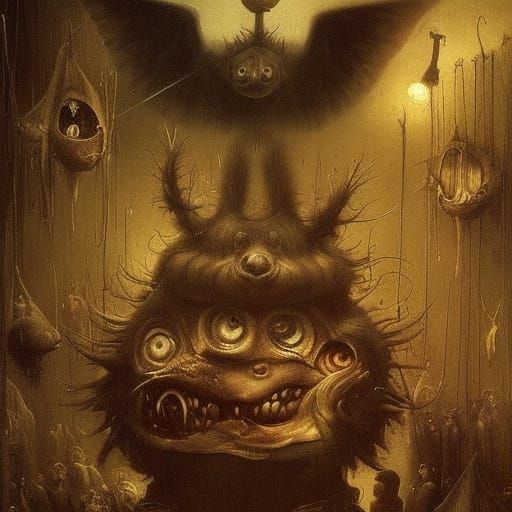 Hieronymus Bosch paints Garfield II